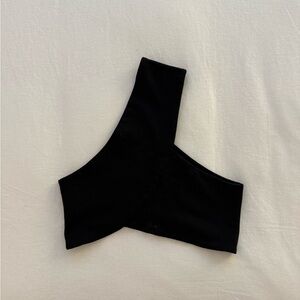 Black One-Shoulder Crop Top